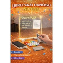 Nivego LED Işıklı Çizim Tahtası Ayarlanabilir Stant 7 Renk Kalem Hediyeli Geliştirici Eğitici
