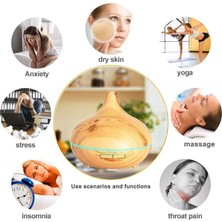 Kumandalı Oda Nemlendirici 550 ml Ultrasonik Buhar Difüzör Aromatik Oda Kokusu 7 Renk LED Işıklı