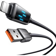 CA-5250 30W Şarj Hız Göstergeli Şarj ve Data Kablosu 1.2m Siyah