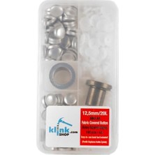 Kumaş Kaplamalı Düğme 20 Boy 12,50 mm Kendin Yap Kiti, Gömlek,elbise ve Giyim Için Çekiçle Uygulama Aparatları ve 100 Adet Kapsol Düğme Takım