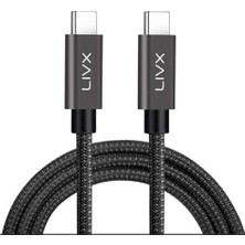 100W Type-C To Type-C USB 3.1 Gen2 10 Gbps 4k@60hz Hızlı Şarj Data ve Görüntü Aktarım Kablosu Örgülü Gn (50 Cm)