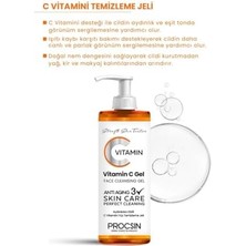 Procsın C Vitamini Yüz Temizleme Jeli, Aydınlatıcı & Arındırıcı, Cilt Canlandırıcı & Nemlendirici, Günlük Derinlemesine Temizlik, 150 ml