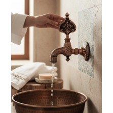İsaoğlu Yapı Hamam Musluğu Bakır Renk Desenli Ağır Malzeme Osmanlı Hamam Musluğu Bütün Banyolar Uyumlu