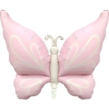 Parti Sürprizi Retro Pembe Büyük Kelebek Folyo Balon 1 Adet