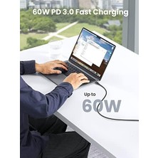 USB C To USB C 3A Hızlı Şarj ve Data Kablosu Siyah 2 Metre