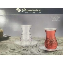 Çay Bardağı Seti Ince Belli 12 Parça Orijinal Tabaklı Kutulu