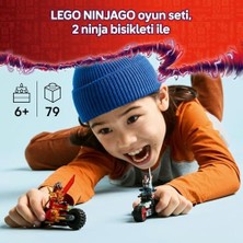 Kai’nin Motosiklet Hız Yarışı 71838-6 Yaş Üzeri Kız ve Erkek Çocuklar Için Kai'nin Yarış Motosikleti ile Ifrit Motosikleti ve 2 Minifigür Içeren Yaratıcı Oyuncak Yapım Seti (79 Parça)