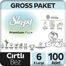 Sleepy Bio Natural Premium Plus Gross Paket Bebek Bezi 6 Numara Xlarge 100 Adet