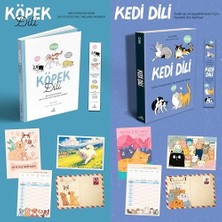 Kedi Dili ve Köpek Dili - Kartpostal - Ayraç - Aşı Takip Kartı - Ikili Set