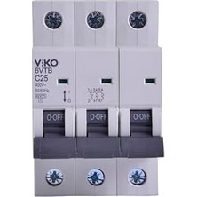 6VTB-3C25 Otomatik Sigorta 6ka C Tipi 3 Kutup 25A