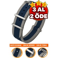 18MM-20MM-22MM-24MM Saatlerle Uyumlu Nato Kumaş Tekstil Saat Kordonu Kayışı Nato-Model-4