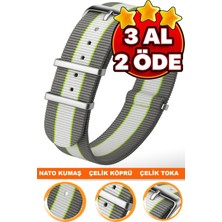 18MM-20MM-22MM-24MM Saatlerle Uyumlu Nato Kumaş Tekstil Saat Kordonu Kayışı Nato-Model-3