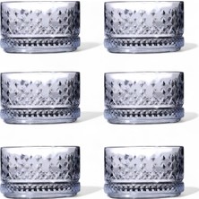 Lüx Kristal Büyük Cam Sunum Seti 6'lı, Kristal Kesme Cam Dondurmalık ve Tatlı Sunum, 9 cm x 5 cm