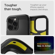16 Pro Max ile Uyumlu Ekstra Dayanıklı Magsafe Kılıf Tough Armor Ai T Kamera Butonu Hava Kanalı Teknolojisi Askeri Sınıf Koruma Kickstand'lı Çift Katman Kapak - ACS08503
