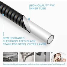 Duş Hortumu, 2m Soyulmaz Boyalı Bükülmez Hortum, Uzun Paslanmaz Çelik Duş Hortumu, Esnek El Duşu Hortumu, Banyo ve Mutfak Kullanımı Için