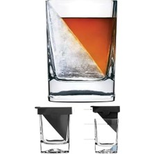 1 Adet Buz Kama Kokteyl Bardağı – Silikon Kalıp ve Cam Bardak Seti, Yavaş Eriyen Buz ile Viski & Kokteyller Için Özel Tasarım