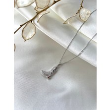 Modesa Bijuteri Zirkon Taşlı Kovboy Çizme Gümüş Renk Çelik Kolye- Kutulu Gönderim