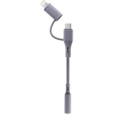GA78 2in1 Aux Dönüştürücü Silikon Ses Kablosu Type-C ve Lighting Kulaklık Ses Aktarımı ile Uyumlu (2in1 Aux Dönüştürücü)
