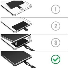 Psr Aksesuar Siyah Taşlı Janjanlı Tam Tur Telefon Boyun Askısı Siyah ile Uyumlu