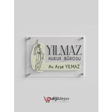 Dijidepo Firmaya Özel Şeffaf Pleksi Ofis Kapı Tabelası 40X25 cm Lüks Tasarım Kurumsal Ofis Levhası