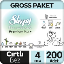 Sleepy Bio Natural Premium Plus Gross Paket Bebek Bezi 4 Numara Maxi 200 Adet