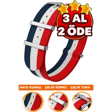 18MM-20MM-22MM-24MM Saatlerle Uyumlu Nato Kumaş Tekstil Saat Kordonu Kayışı Nato-Model-8