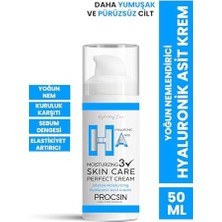 Procsın Yoğun Nemlendirici Hyaluronic Krem, Derinlemesine Nemlendirme & Cilt Bariyeri Güçlendirme, Canlandırıcı & Besleyici Günlük Bakım, 50 ml