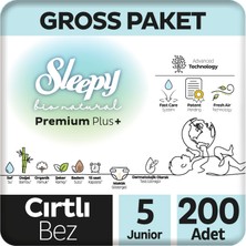 Sleepy Bio Natural Premium Plus Gross Paket Bebek Bezi 5 Numara Junior 200 Adet