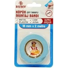 Çift Taraflı Köpük Montaj Bandı 18 mm x 2 mt - Iç ve Dış Mekan Kullanıma Uygun