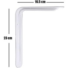 Raf Altı Ayak Raf Tutucu L Demir 16.5 x 23 cm Beyaz Montaj Aparatı (2 Adet)