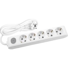 Pack  5li Anahtar-Topraklı Kablolu Ç.k 1m Priz