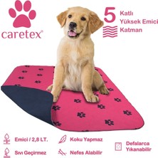 Feyza Design Yıkanabilir 4 Katlı Emici Köpek Pedi, Bordo Pati Desenli, 100X100 cm
