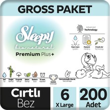 Sleepy Bio Natural Premium Plus Gross Paket Bebek Bezi 6 Numara Xlarge 200 Adet