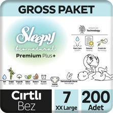 Sleepy Bio Natural Premium Plus Gross Paket Bebek Bezi 7 Numara Xxlarge 200 Adet