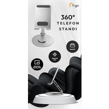 Telefon Standı Katlanabilir Çok Fonksiyonlu 360 Derece Dönebilen Metal Silver