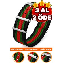 18MM-20MM-22MM-24MM Saatlerle Uyumlu Nato Kumaş Tekstil Saat Kordonu Kayışı Nato-Model-12