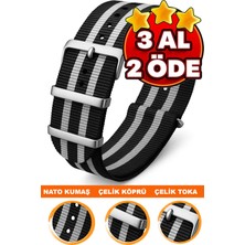 18MM-20MM-22MM-24MM Saatlerle Uyumlu Nato Kumaş Tekstil Saat Kordonu Kayışı Nato-Model-17