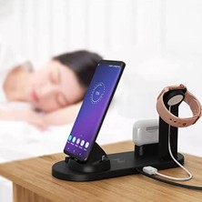 4'ü 1 Arada Kablosuz Şarj Yuvası, Mikro/tip C Telefonlar Için 360 Derece Dönen Şarj Yuvası, Iwatch Serisi,,, Galaxy Için Qi Hızlı Şarj Yuvası