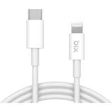 Bix BX-IP01UC Type-C To Lightning 3A Hızlı Şarj ve Data Kablosu Beyaz 1 Metre