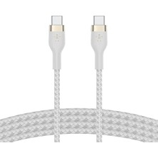 Boostcharge Pro Örgülü USB C Tipi - C Kablosu (1m/3,3ft), Usb-If Sertifikalı Güç Dağıtımı Pd Hızlı Şarj Kablosu - Beyaz