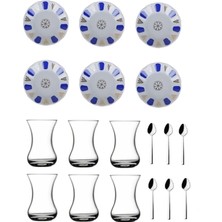 18 Parça Kahveci Çay Tabağı ve Bardağı Takımı Seti