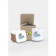 Who Cares Awesome Yazılı Tipografik Tasarımlı Baskılı Kupa Bardak Seti, Eğlenceli Özel Hediye Mug