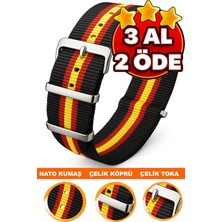 18MM-20MM-22MM-24MM Saatlerle Uyumlu Nato Kumaş Tekstil Saat Kordonu Kayışı Nato-Model-19