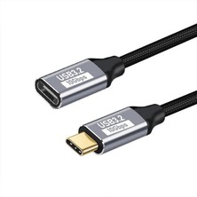 Örgü Kablo 1mt Type-C Uzatma Kablosu 10GBPS Veri ve Görüntü Aktarım 5A Pd Hızlı Şarj Kablo