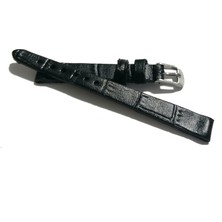 Fado&her Saate Uyumlu Hakiki  Bayan  Deri Saat  Kordonu   Siyah    10  mm  (  420 )