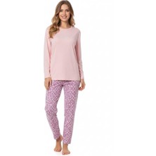 Pemilo Kadın Uzun Kol Likralı 2000-10 Pijama Takımı