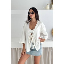 Noa Noa Kadın Bağlamalı Yazlık Gömlek – Blue Breeze