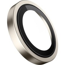 Blueo 16/16 Plus / 16 Pro / 16 Pro Max Uyumlu Metal Frame Aplikatörlü Kamera Lens Camı Koruyucu (Natural Gri, 16 Pro / 16 Pro Max)