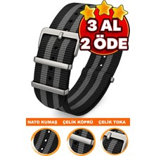 18MM-20MM-22MM-24MM Saatlerle Uyumlu Nato Kumaş Tekstil Saat Kordonu Kayışı Nato-Model-21