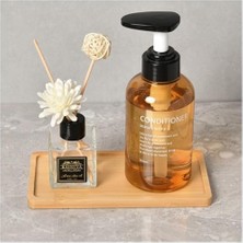 Çok Amaçlı Bambu Kare Yuvarlak Köşeli Sunum ve Servis Tepsisi - Şık Ahşap Görünümlü Dayanıklı Tepsi, Yağdanlık Altlığı, Mutfak ve Banyo Için Kullanışlı Organizer